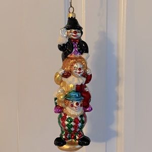 Vintage Christopher Radko “Stack of Clowns” Ornament